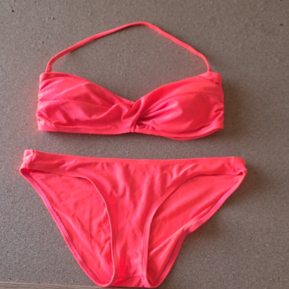 Arizona Jean Co Coral Twist Bandeau Bikini Set XL